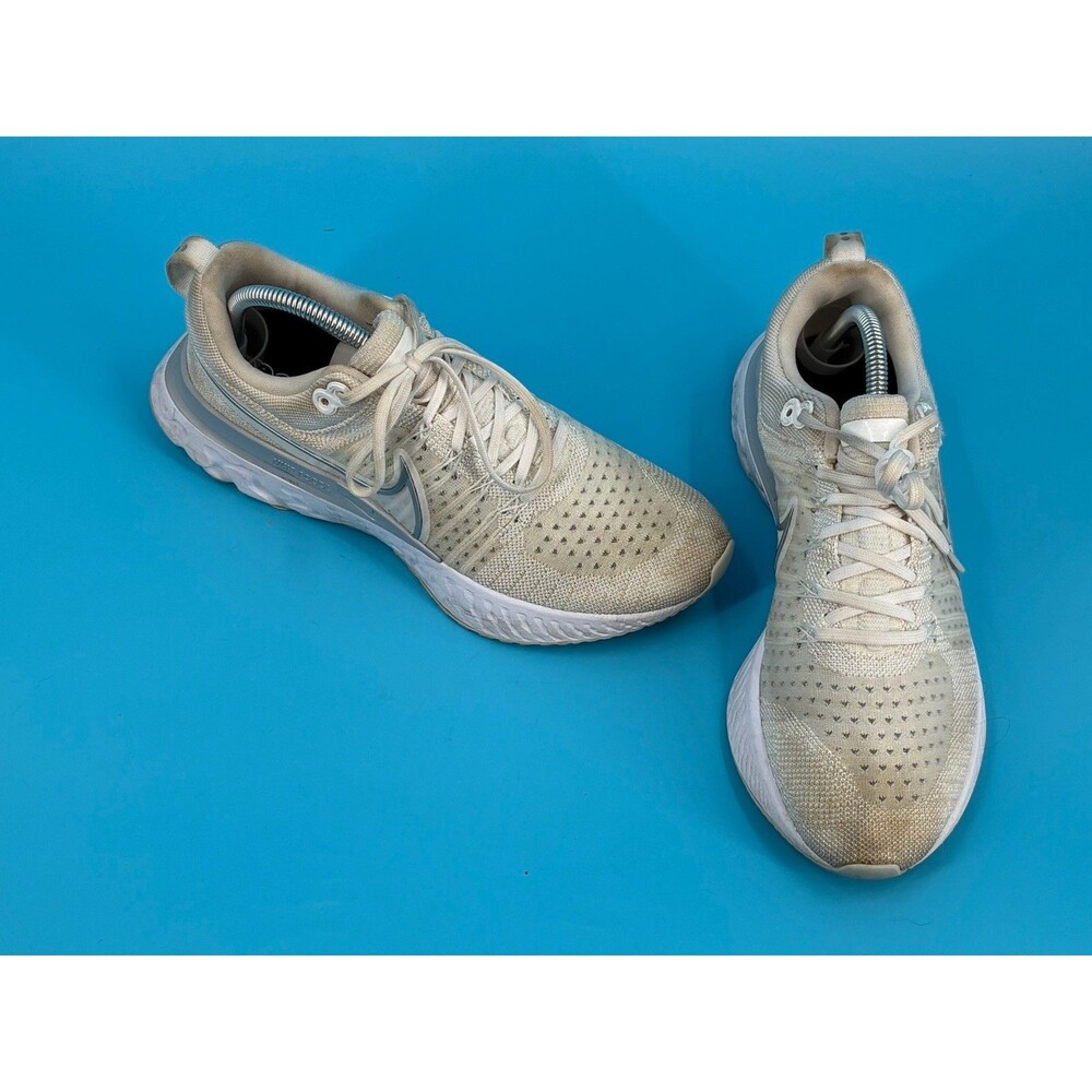 Nike React Infinity Run Flyknit 2 Womens Size 10 White Silver CT2423-102